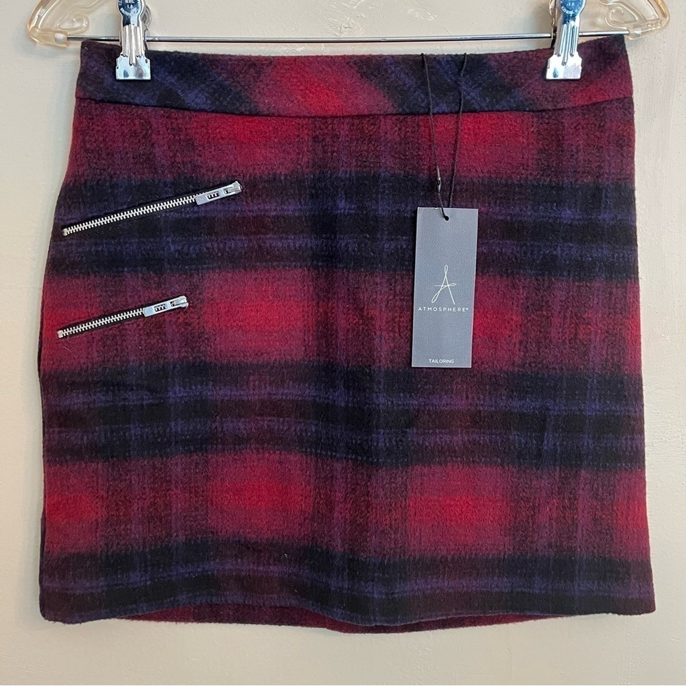Atmosphere Plaid Mini Exposed Zippers Retro Clueless Size 4 NWT